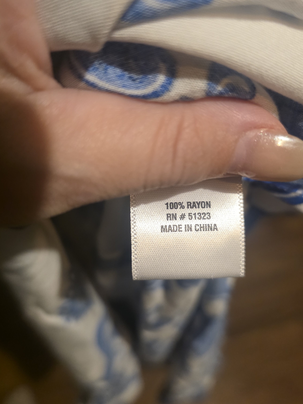 1. State EUC Large Blue & White Printed Maxi Dress with Belt PTP 21 - Picture 5 of 5